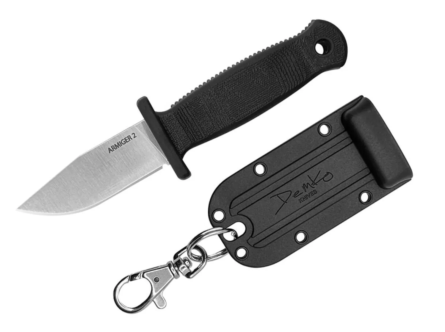 armiger__clip_point_ss_tp_0.webp Demko Knives Armiger 2 Clip Point 4034SS TPR Black