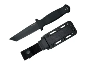Demko Knives Armiger 4 Tanto Point 80CRV2 TPR Black Serrated