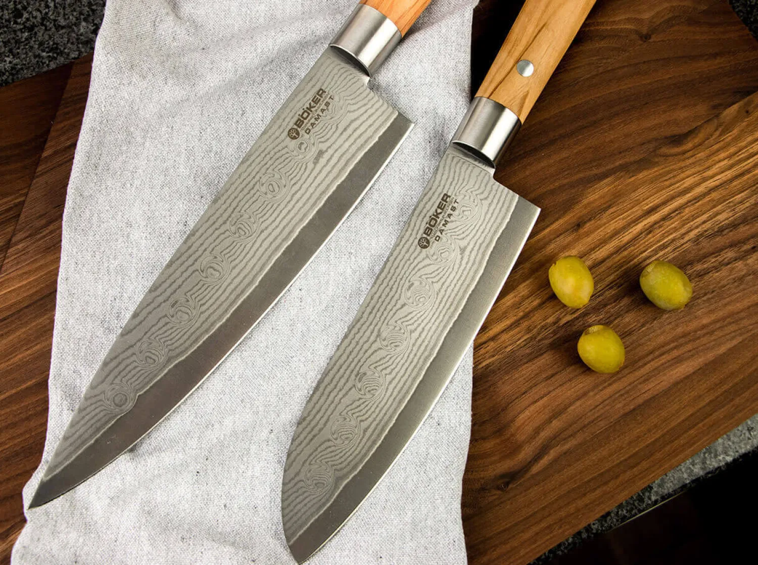 damast_olive_chefmesser_k_2.webp Böker Manufaktur Solingen Damast Olive Chefmesser Klein