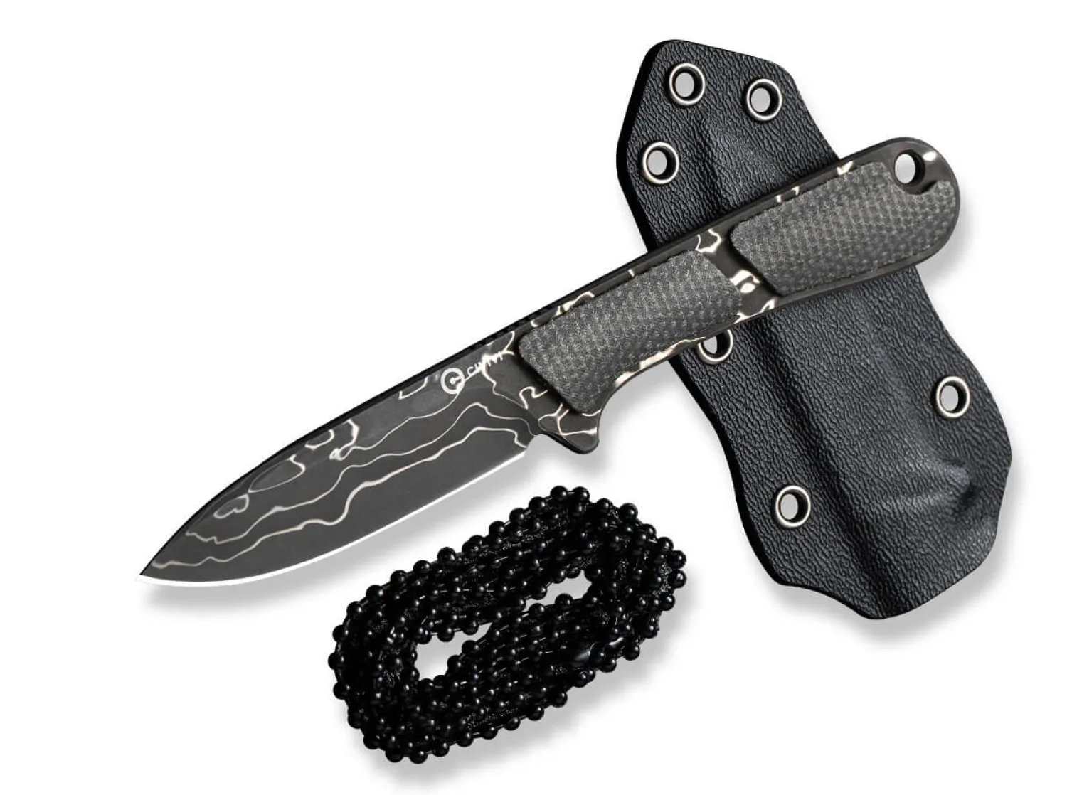 mini_elementum_fixed_mica_4.webp CIVIVI Mini Elementum Fixed Micarta Dark Green Damascus