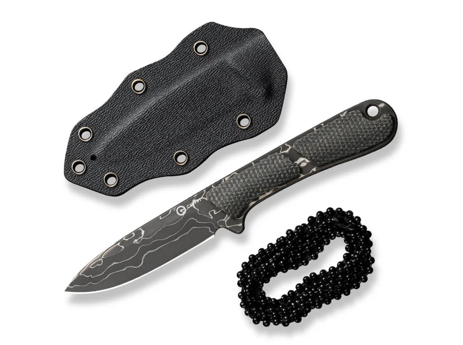 mini_elementum_fixed_mica_5.webp CIVIVI Mini Elementum Fixed Micarta Dark Green Damascus