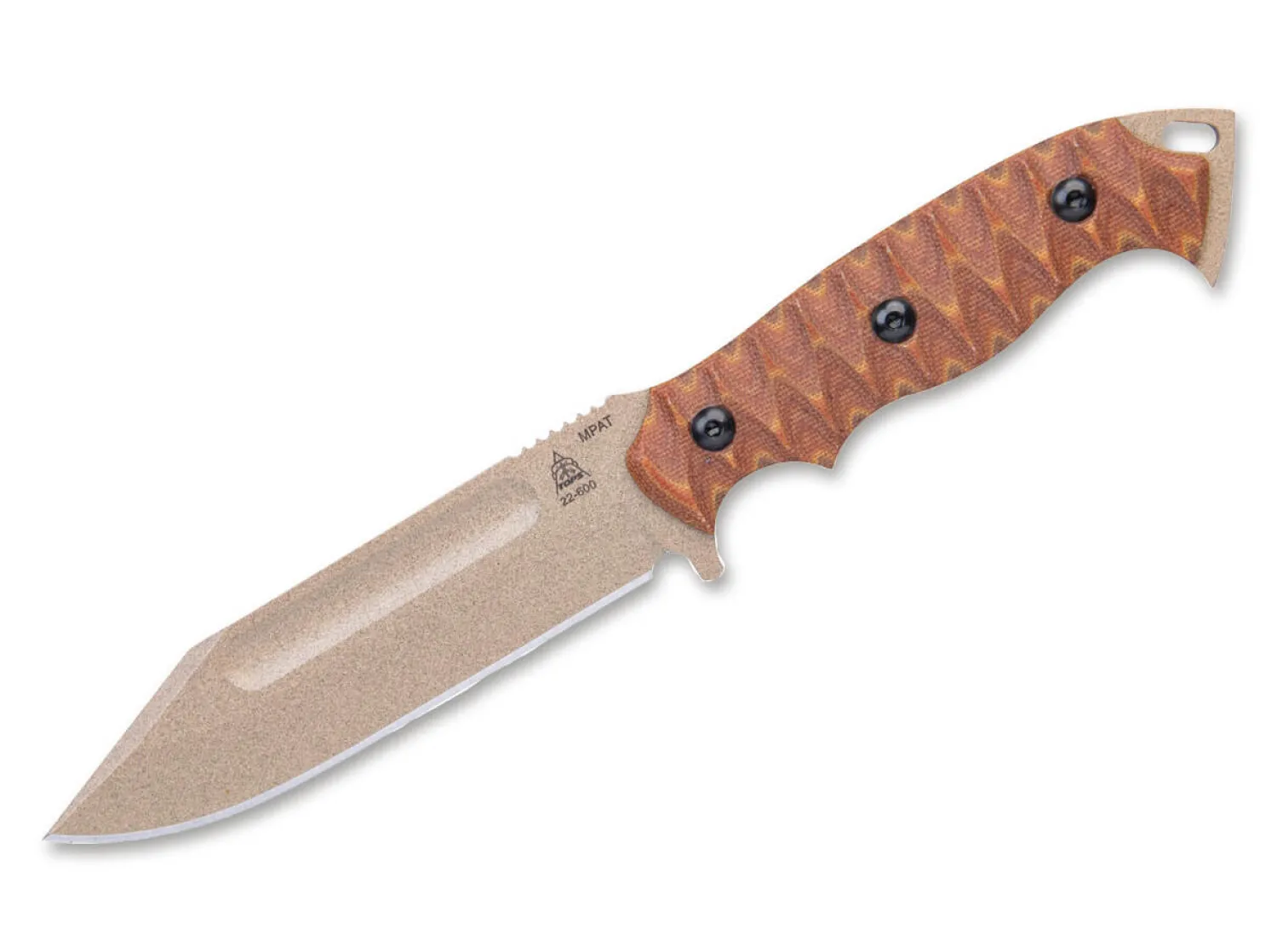 mpat_tan_canvas_micarta_0.webp TOPS Knives M-PAT Tan Canvas Micarta