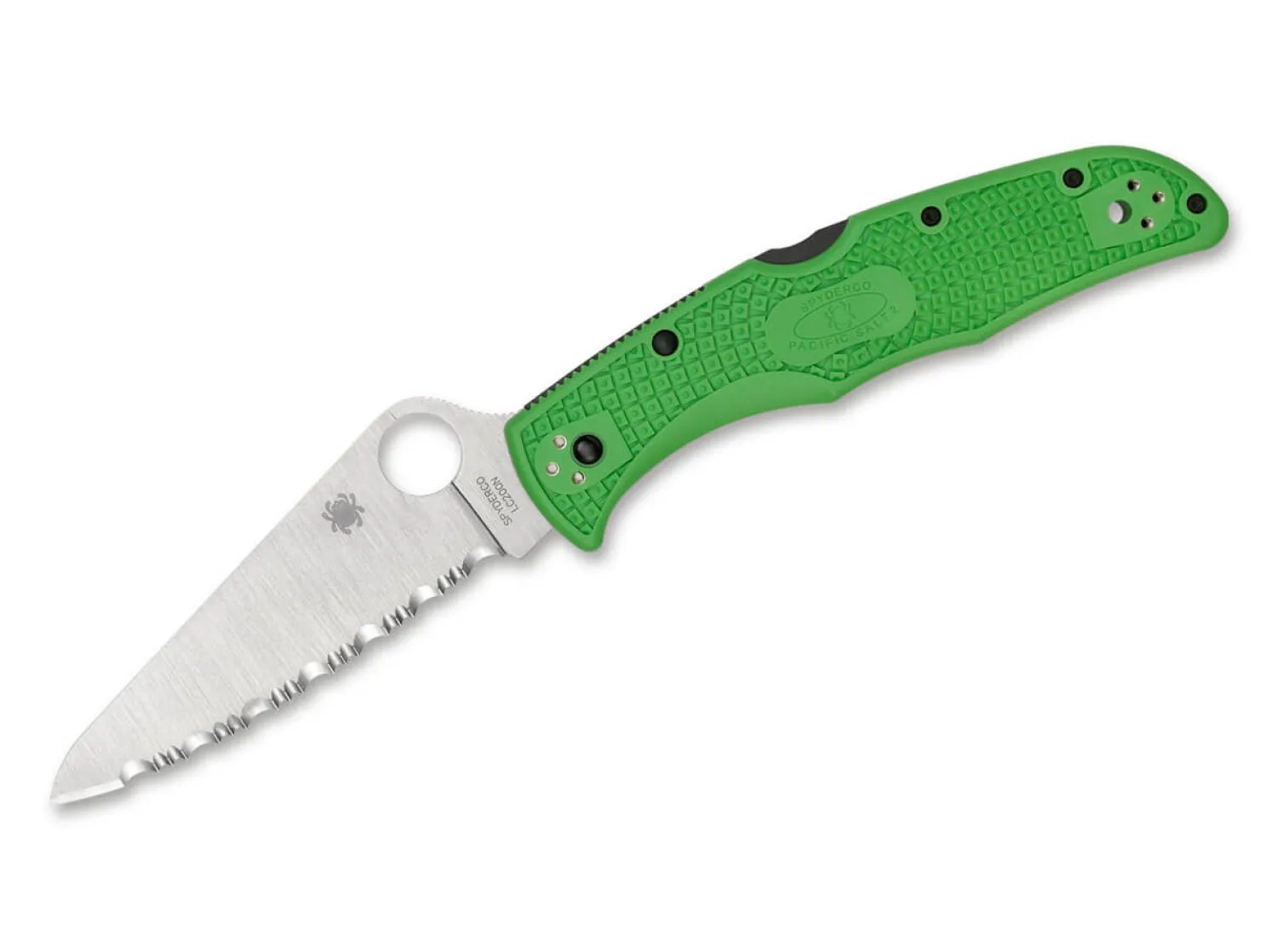 pacific_salt__green_serra_0.webp Spyderco Pacific Salt 2 Green Serrated