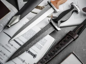 Böker Manufaktur Solingen Schweizer Dolch Mosaikdamast