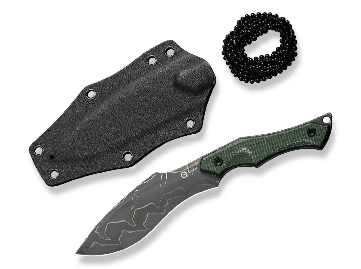 vaquita_ii_micarta_green__7.webp CIVIVI Vaquita II Micarta Green Damascus